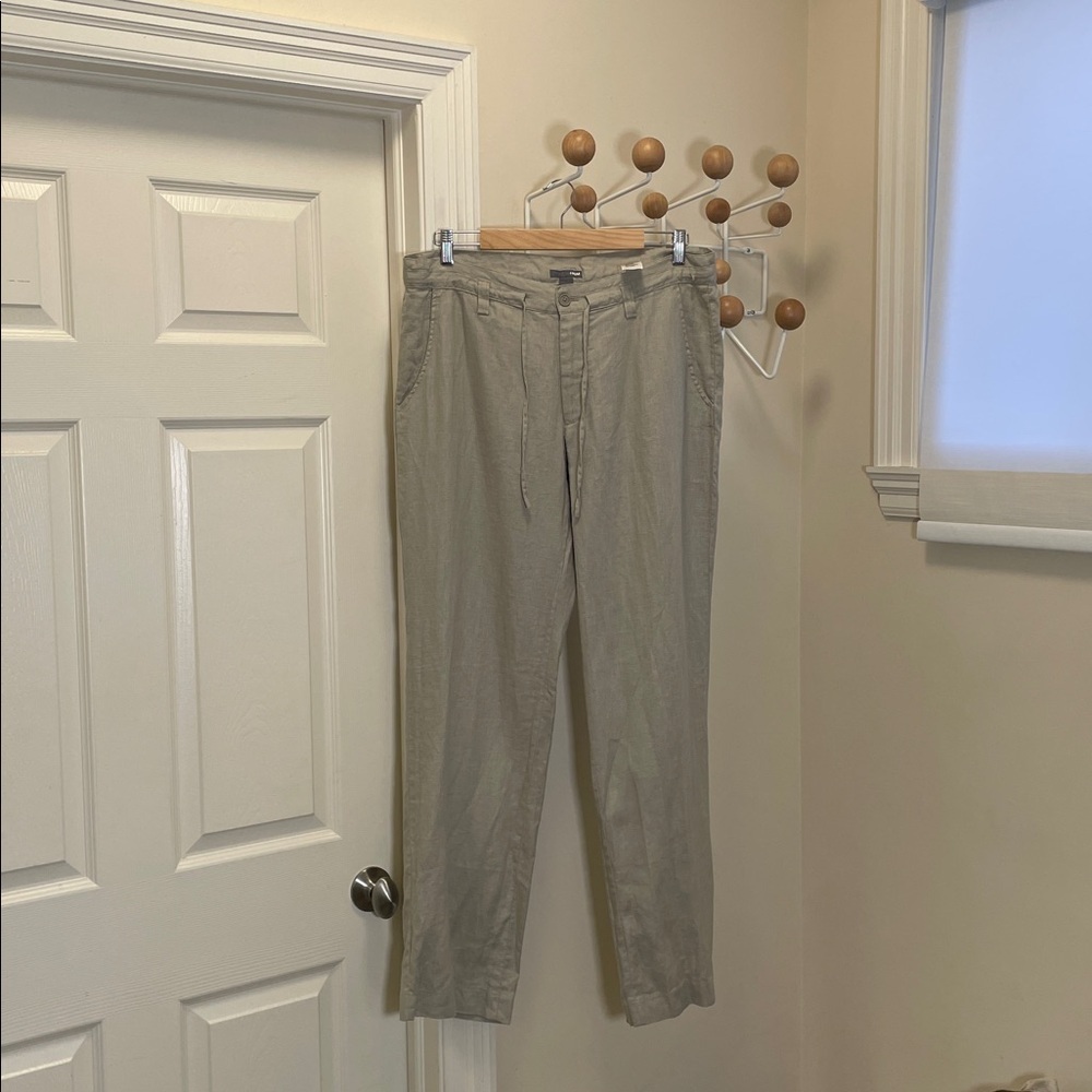 H&M - Old money Linen Straight Legged Pants - Khaki - 32